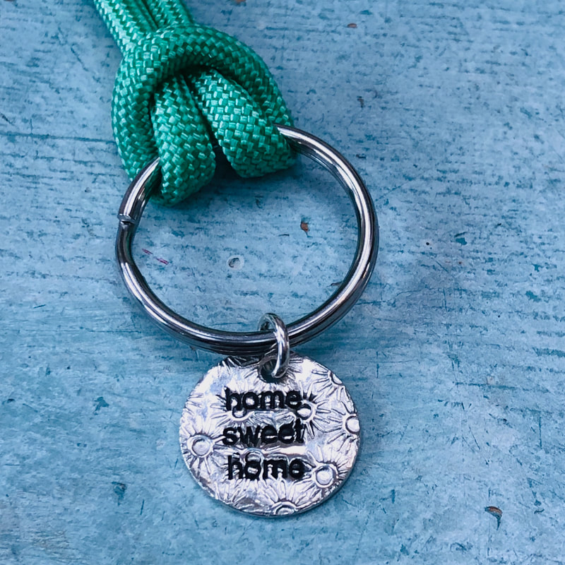 Realtor gift, Home sweet home, Mini Keychain, customized corporate gifts, sterling silver, recycled, eco friendly, Good Wave Gifts
