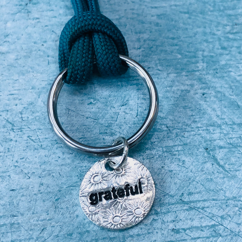 Thank you gift, grateful, Mini Keychain, customized corporate gifts, sterling silver, recycled, eco friendly, Good Wave Gifts, Charm