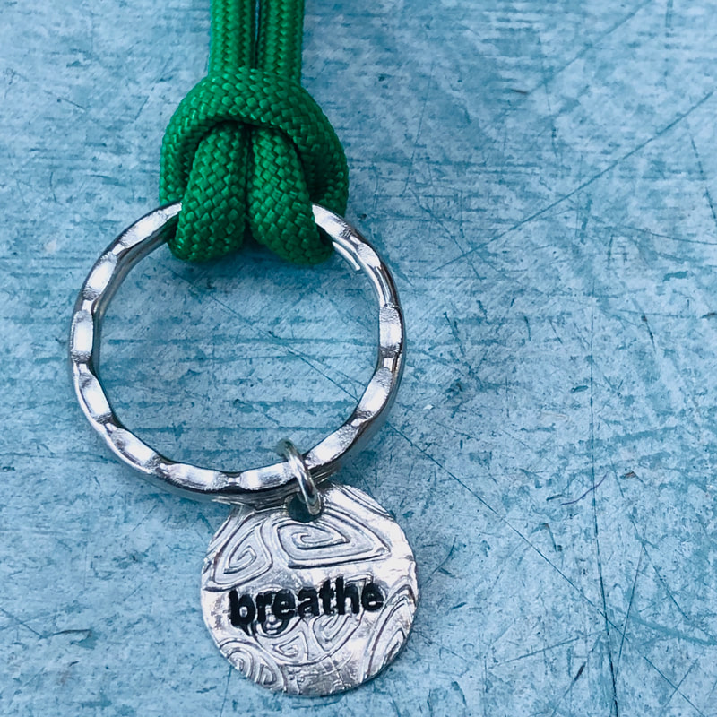 Breathe, Mini Keychain, customized corporate gifts, sterling silver, recycled, eco friendly, Good Wave Gifts