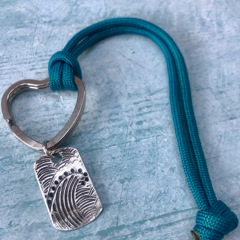 Good Waves Keychain, customized corporate gifts, sterling silver, recycled, eco friendly, Good Wave Gifts, Signature Collection, corporate gifts, employee gifts,