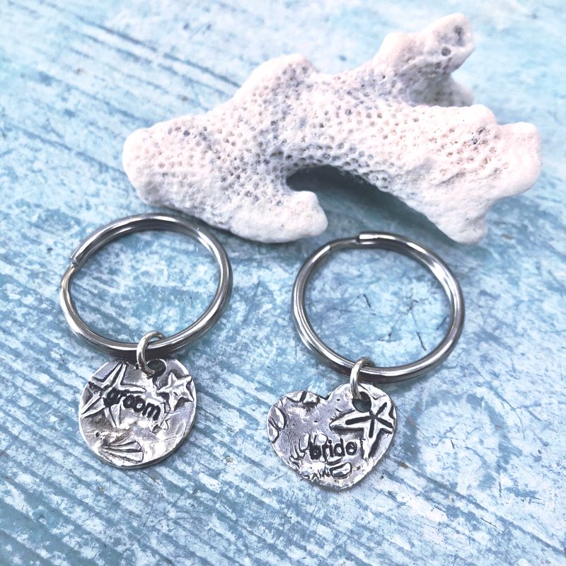 beach wedding, heart charm, bride, groom, love, wedding favors, customized favors, sterling silver, recycled, eco friendly, Good Wave Gifts, charms