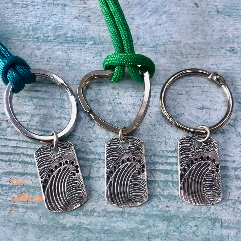 Good Waves Keychain, customized corporate gifts, sterling silver, recycled, eco friendly, Good Wave Gifts, Signature Collection, corporate gifts, employee gifts,
